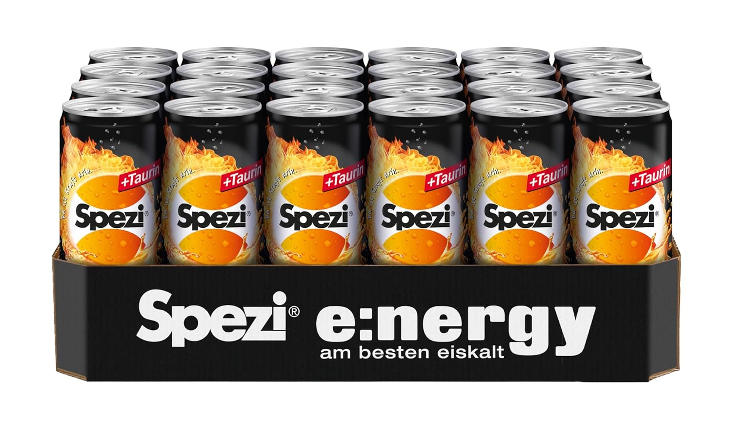 Spezi Energy Drink Dose 24 x Cola und Orange mit Koffein Vitamine