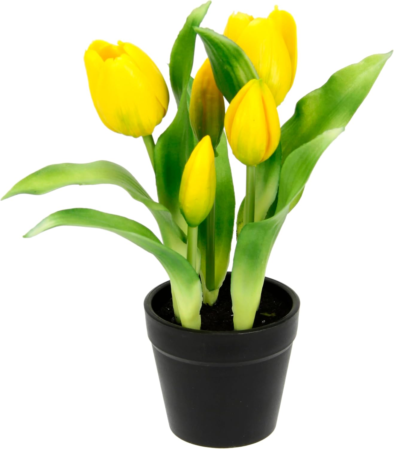 Kuenstliche Tulpen im Topf Fruehlingsdeko Kunstblumen kuenstlich