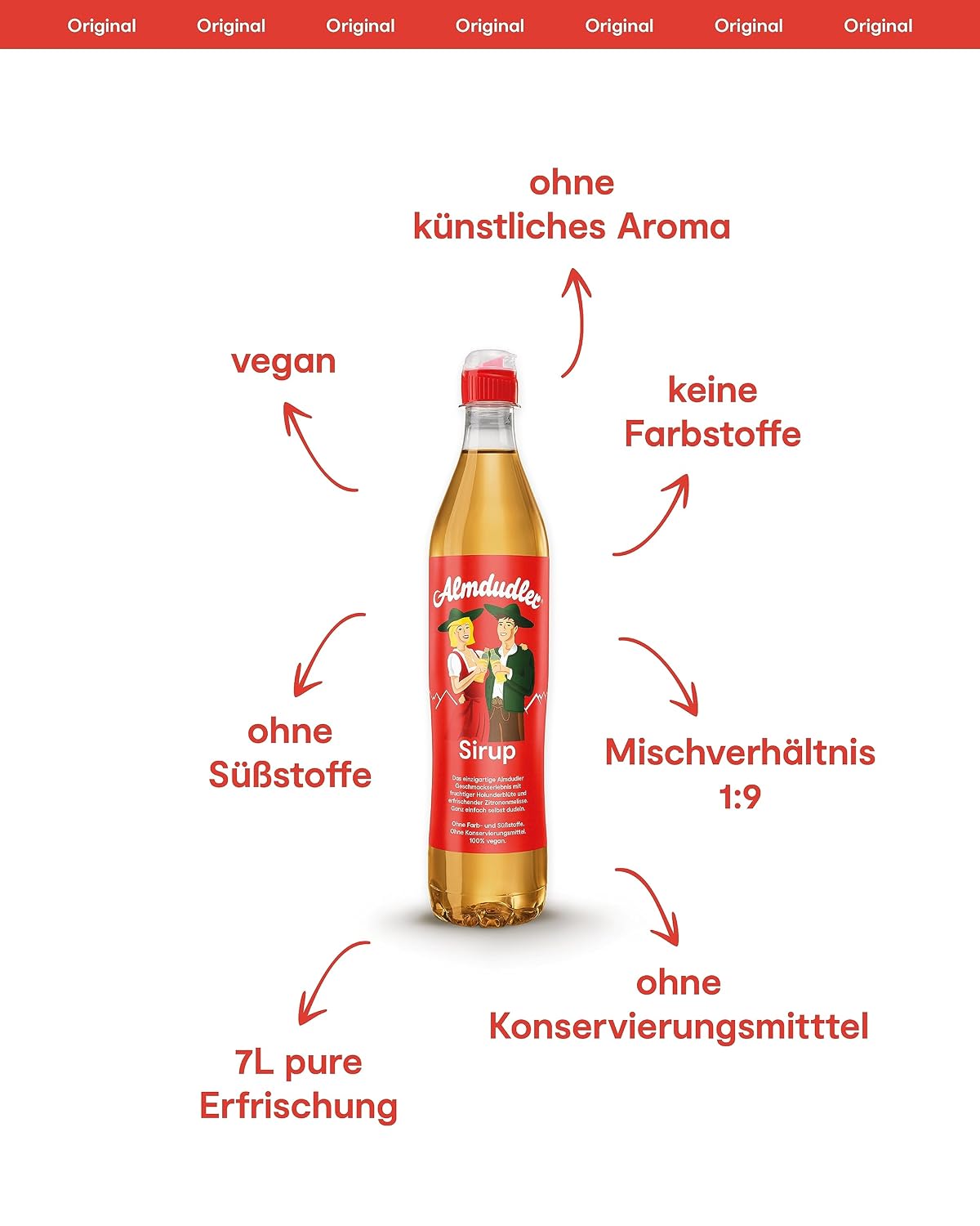 Almdudler Alpenkraeuter Sirup Flasche - Getraenkesirup