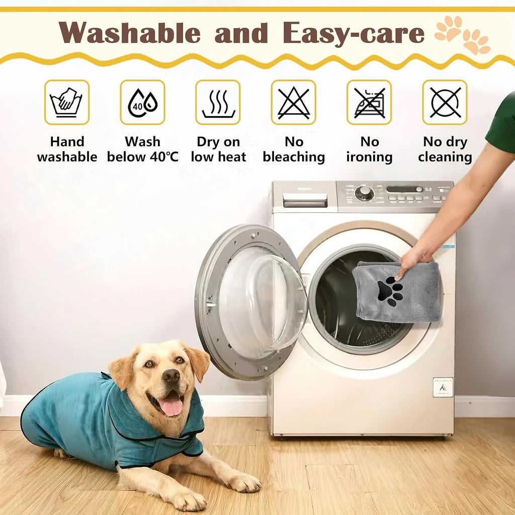 Hundehandtuch Mikrofaser 75x35 cm, 2er Set, extra saugfaehig, 35cm-50cm