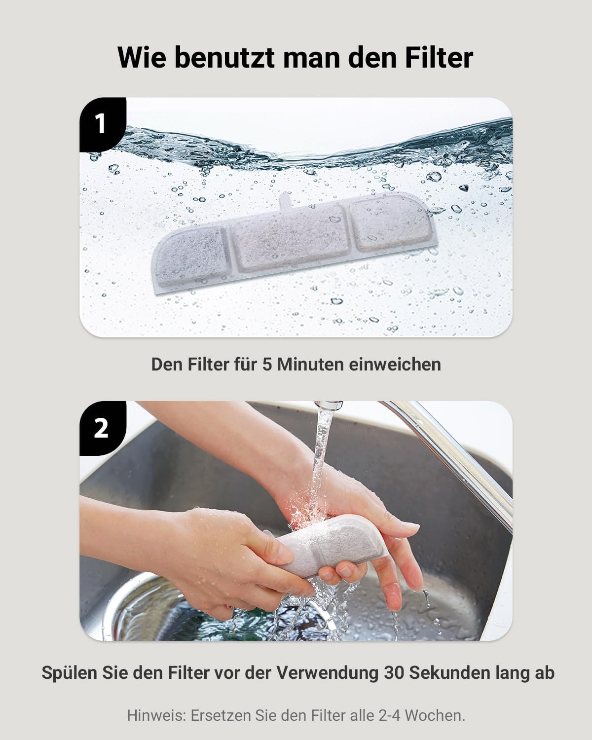 DownyPaws Katzen Trinkbrunnen kabellos 4000mAh Bewegungsmelder Edelstahl sc