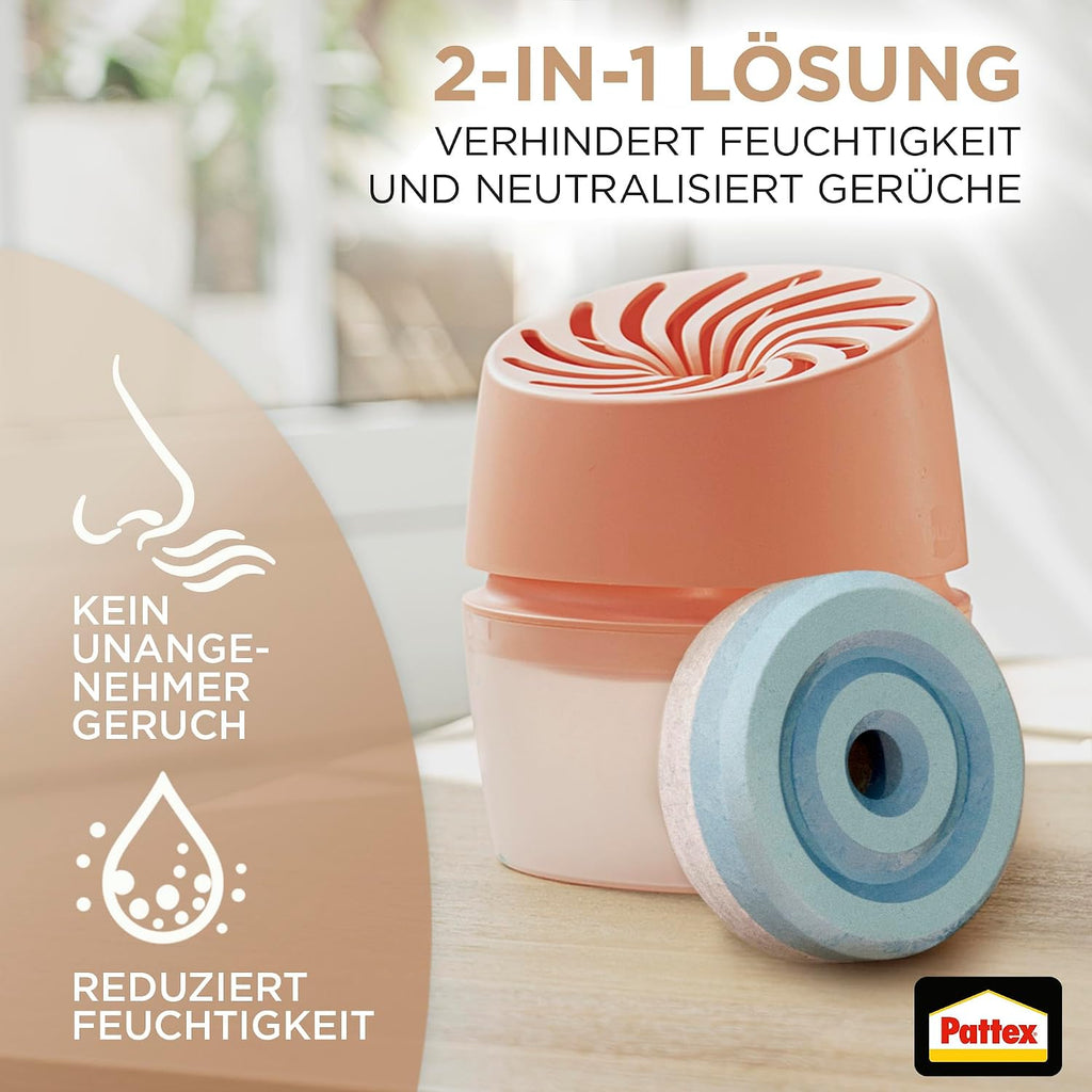 Pattex AERO 360° Luftentfeuchter Peach mit 1 Nachfuelltab Raumluftentfeuchter