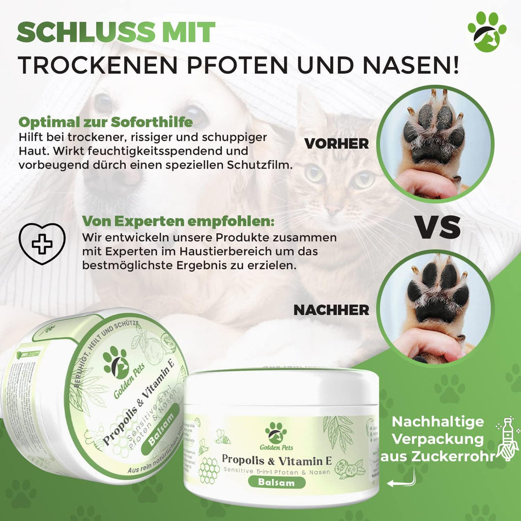 Golden Pets Pfotenbalsam Stick mit Propolis und Avocado - Nasenschutz