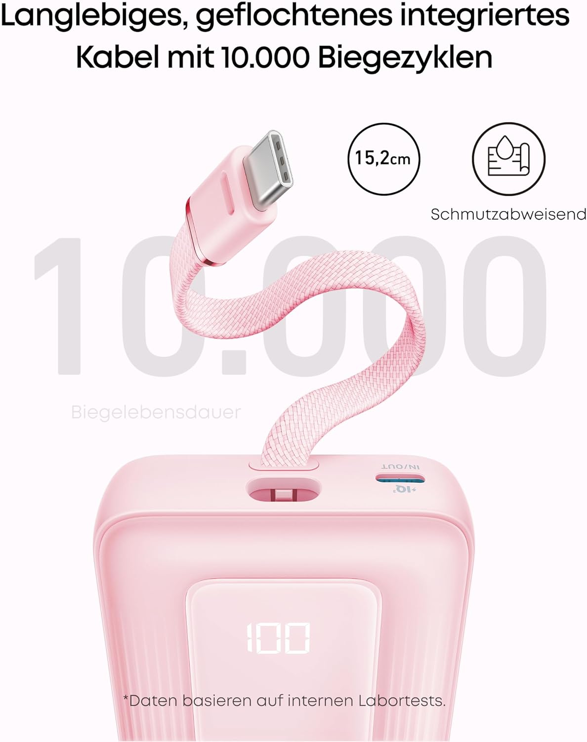Anker Zolo Powerbank 20000 mAh 30W mit integriertem USB‑C Kabel fuer iPhone 17/16