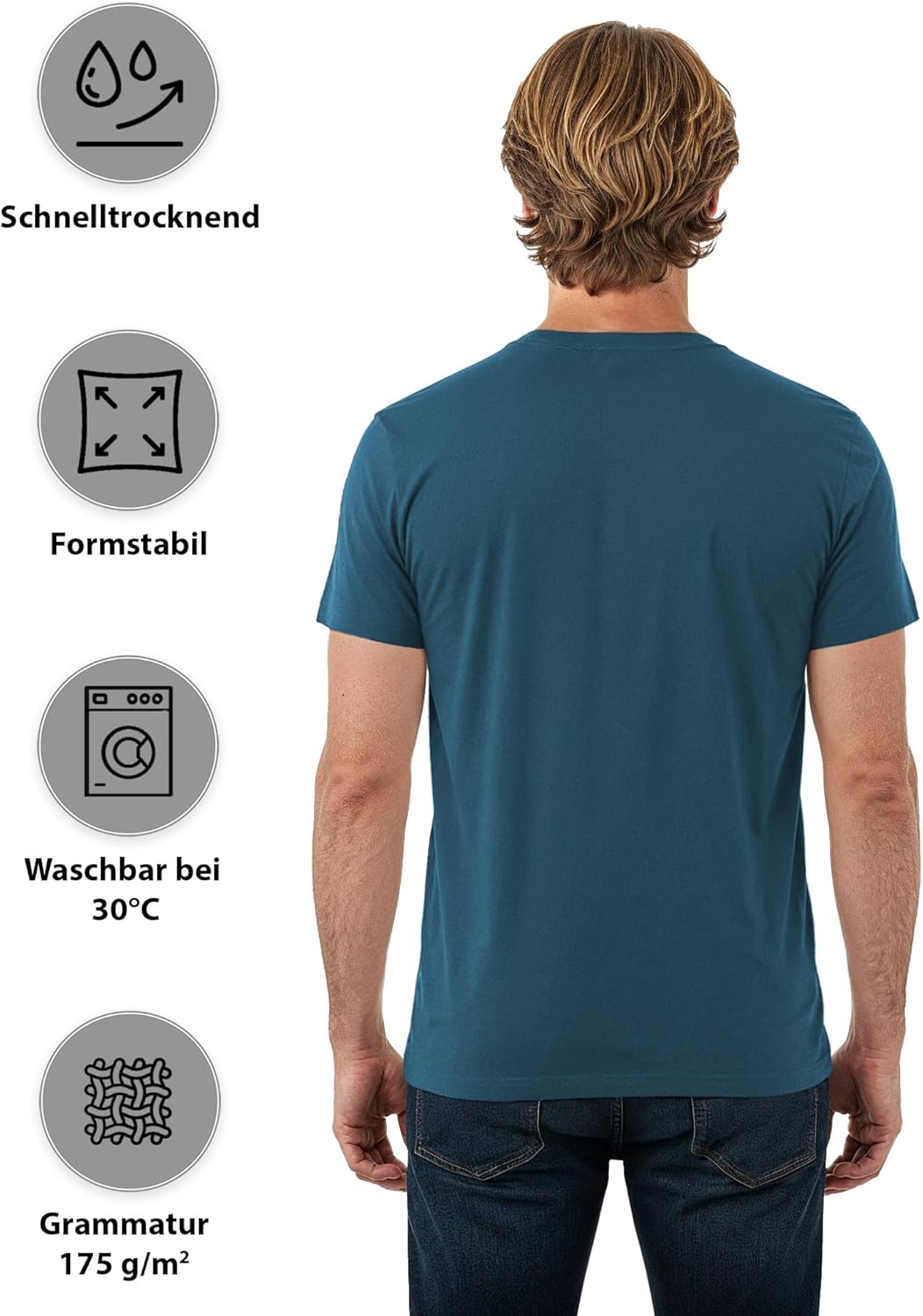 ALPIDEX Herren T-Shirt 5er Set Rundhals 100% Baumwolle einfarbig S-5XL