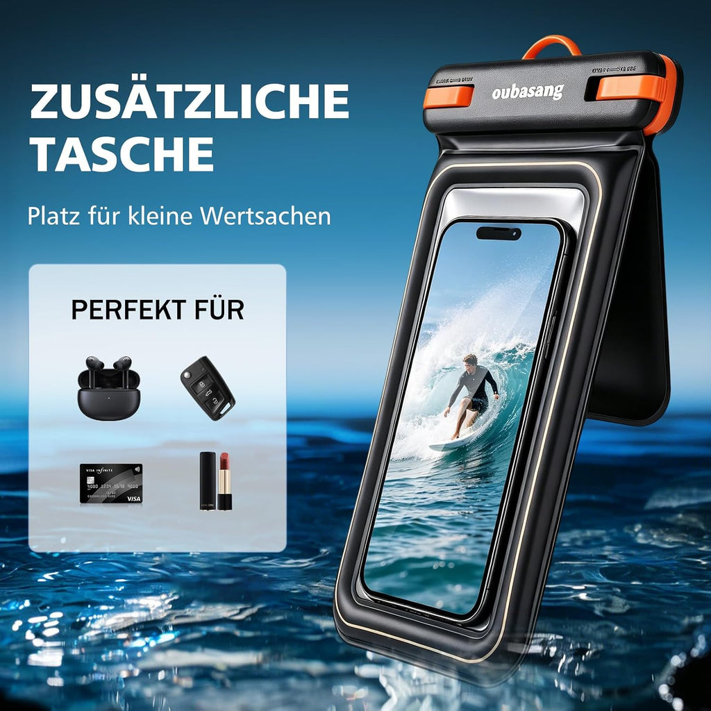 Wasserdichte Handyhuelle IPX8 bis 7,5 Zoll, doppelt wandig, hohe Auftriebskraft