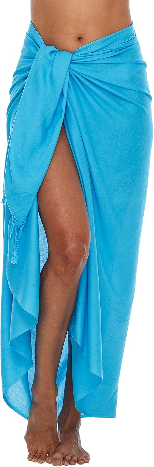 SHU-SHI Sarong Damen Pareo Wickeltuch Strandtuch mit Kokos-Clip leicht