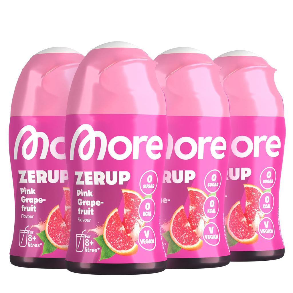MORE Zerup Peach Iced Tea Sirup 4 x, zuckerfrei, vegan, verschiedene Sorte