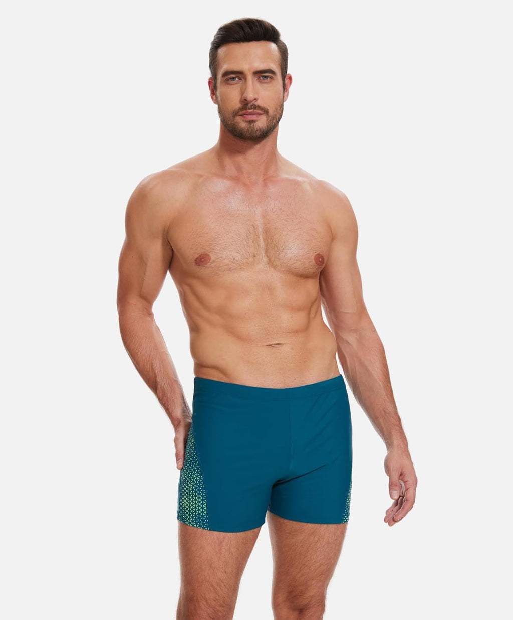 AMZSPORT Herren Badeshorts kurz Eng anliegend Schwimmhose S-XXL
