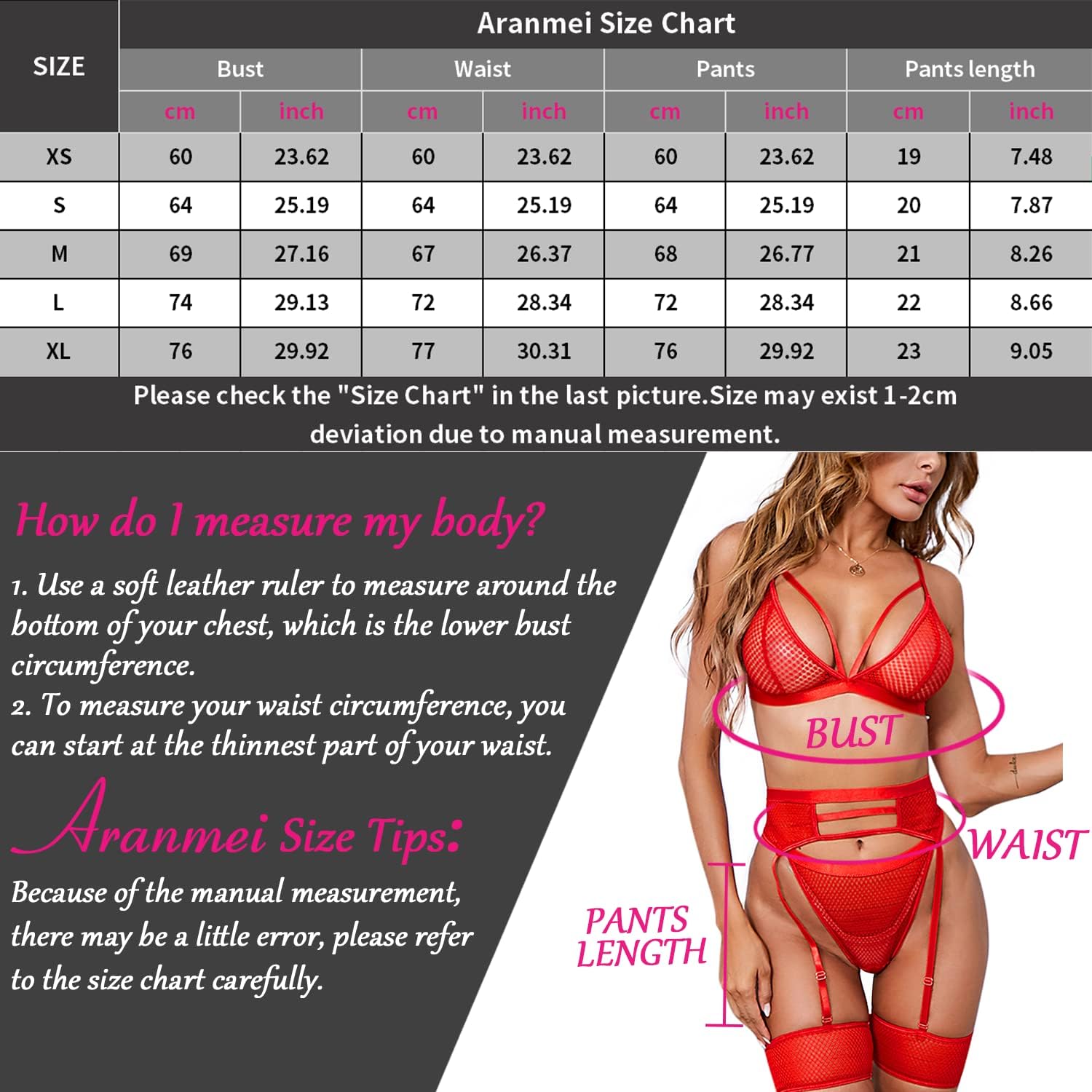 Damen Dessous Set 4-teilig mit Strumpfguertel und Strapsguertel S-XL