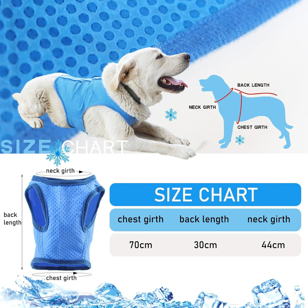 TYXHXTF Kuehlweste Hund M Blau mit Klettverschluss Kuehlmantel Sommer Outdoor