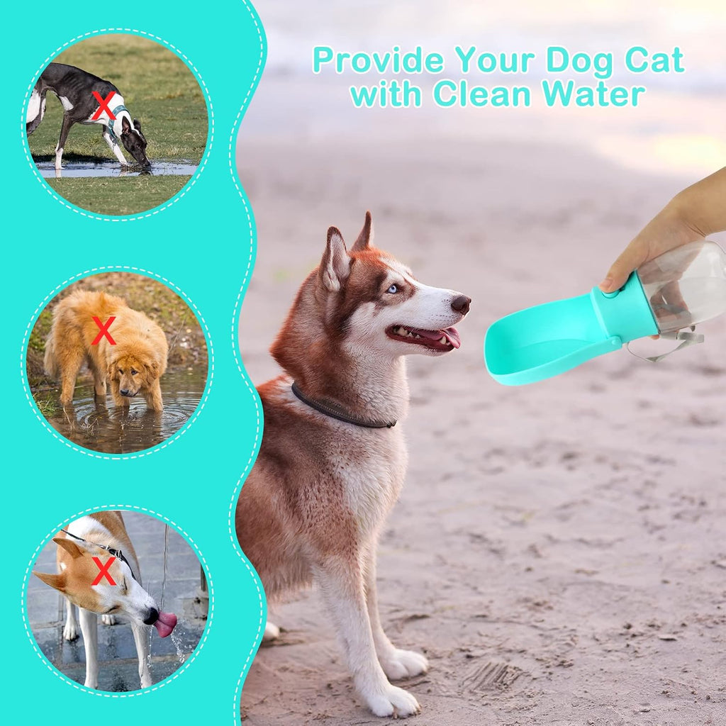 JOPHEK Trinkflasche fuer Hunde und Katzen auslaufsicher mit Filter