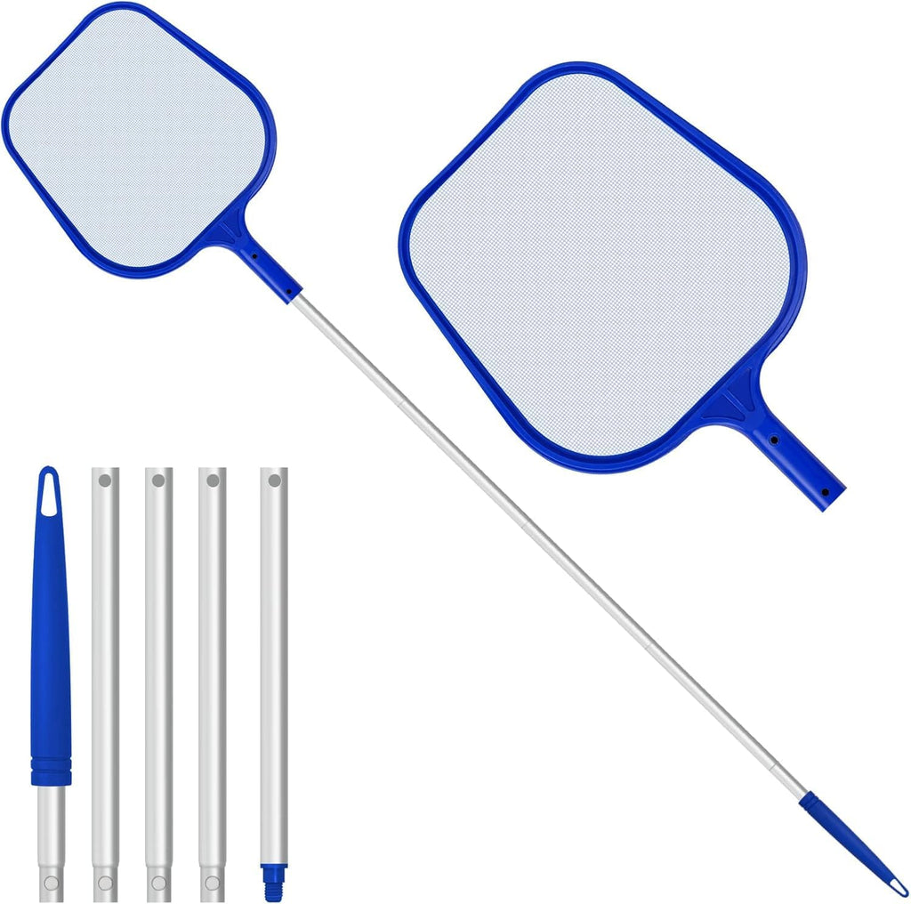 Jsdoin Teichkescher 120 cm Teleskopstange feinmaschiges Nylonnetz fuer Pool