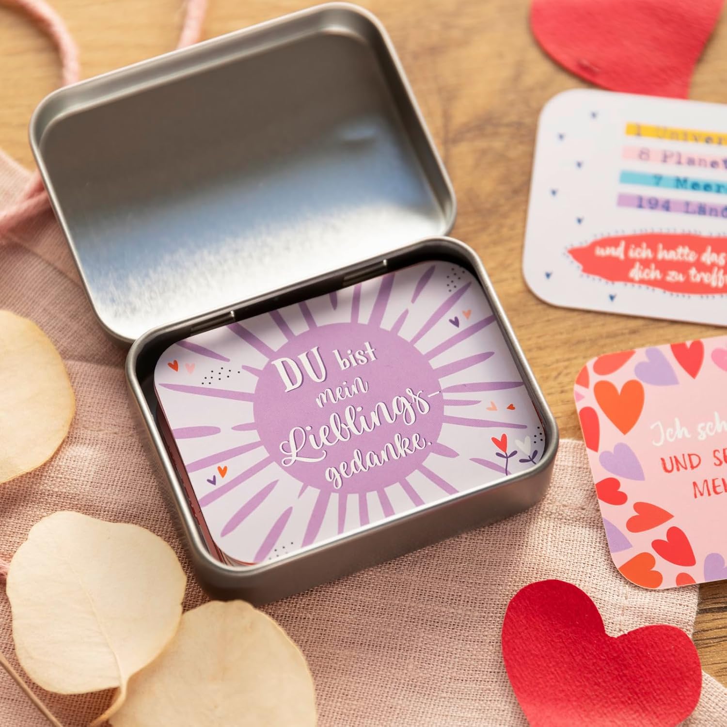Little Dose of Love Metallbox mit 25 Liebeserklaerungen Geschenk Valentinstag