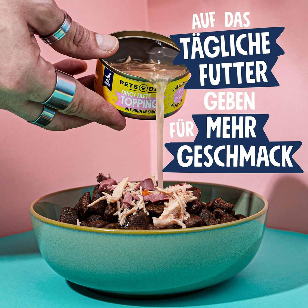 Pets Deli Fancy Filets Hunde Futter-Topping Rind in Sauce 12x70 g verschiedene S
