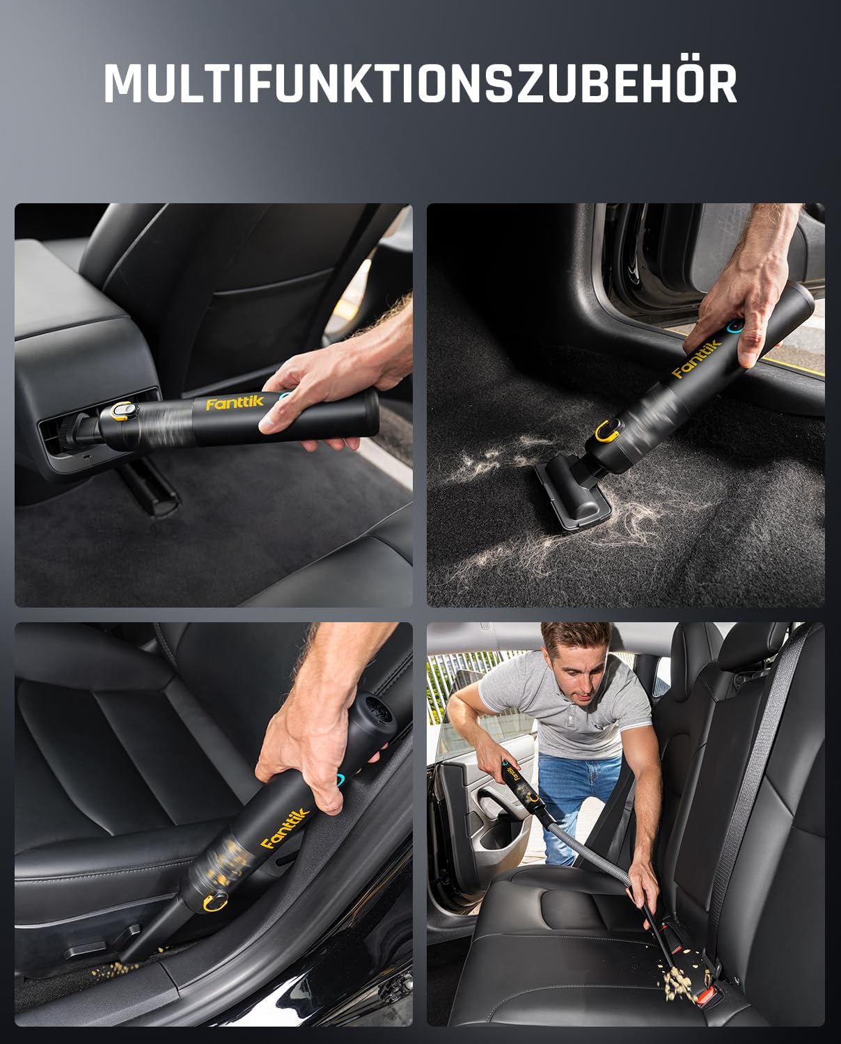 Fanttik Slim V8 APEX Akku-Autostaubsauger 4-in-1 19000 Pa 2 Modi Schwarz