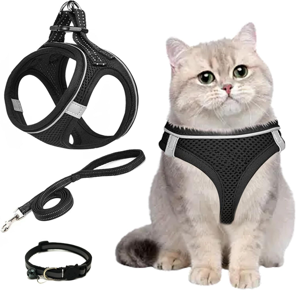 Verstellbares Katzengeschirr mit Leine, ausbruchsicher, reflektierend XS-M
