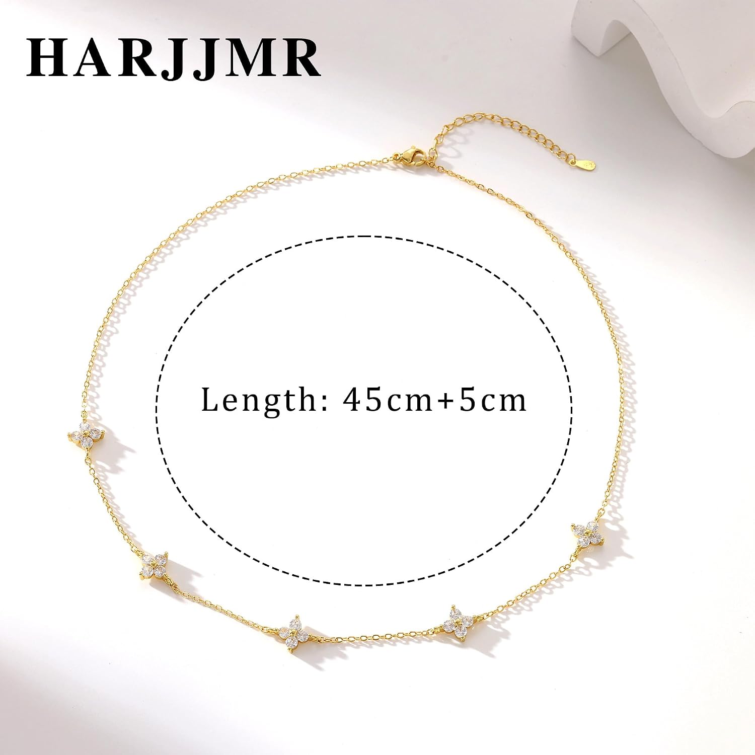 925 Silber Halskette Damen vergoldet 14K Kleeblatt Herz Perlen Zirkonia