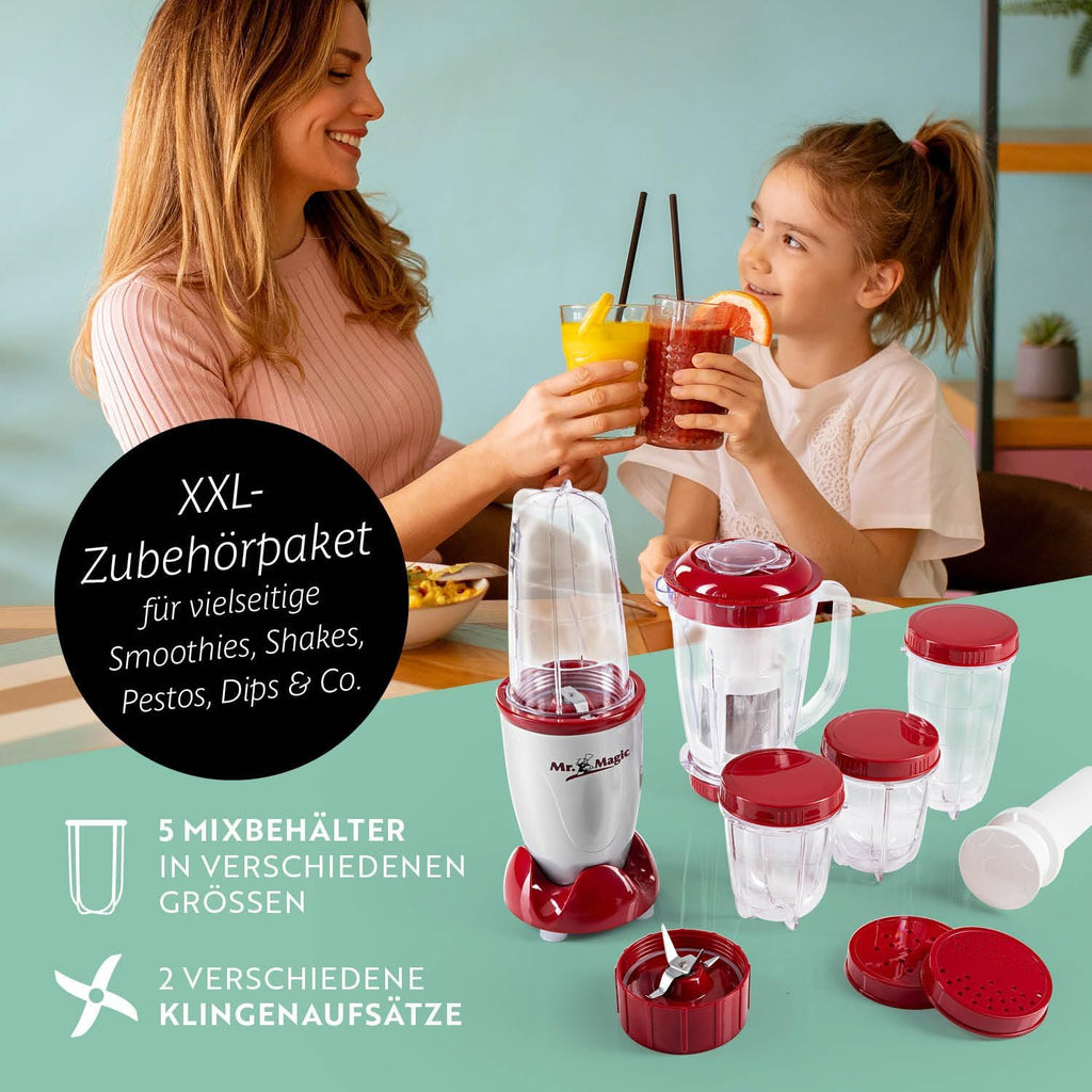 Gourmetmaxx Mr Magic Mixer Standmixer Smoothie Maker 18-teilig