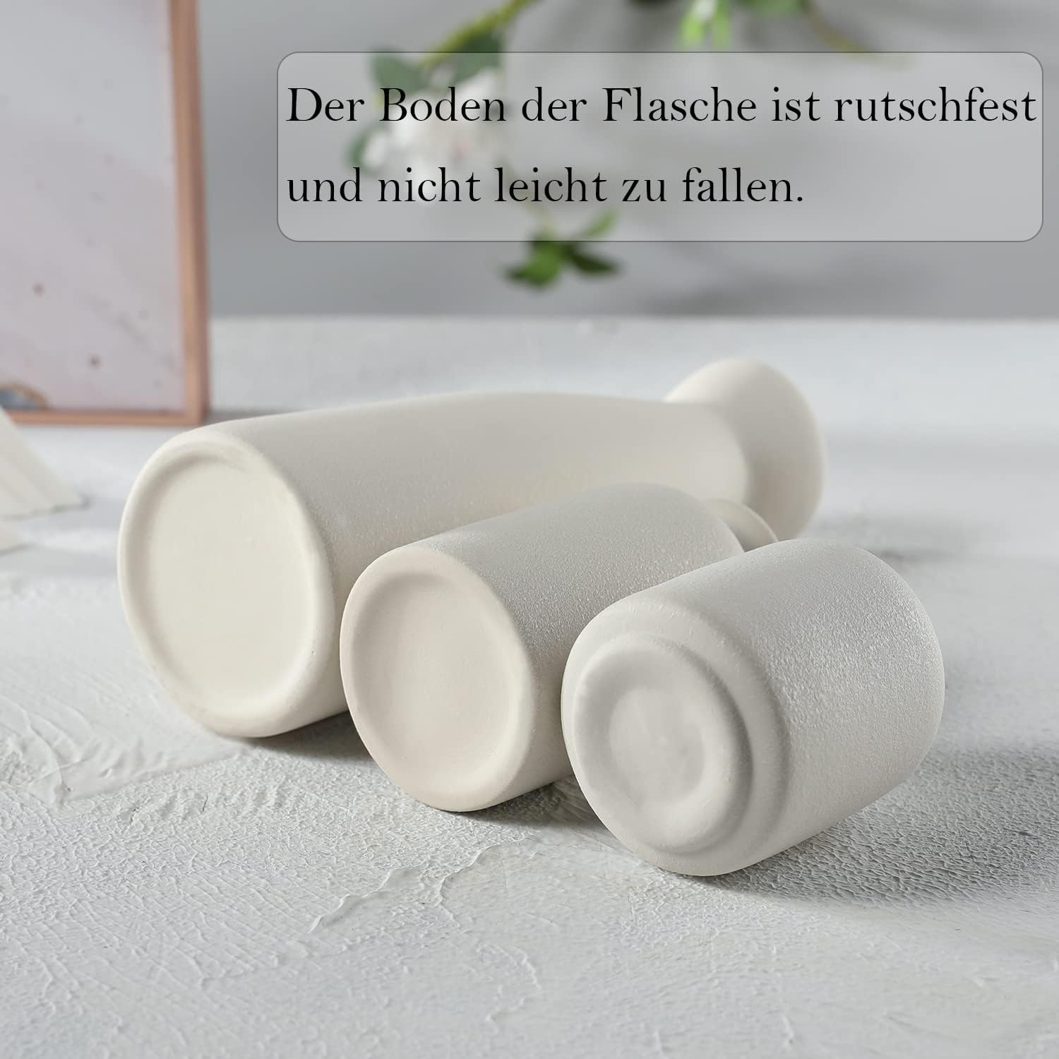 CEMABT Keramik Vasen 3er Set kleine Blumenvasen Deko Pampas Natur
