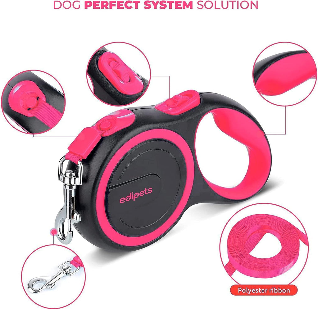 Edipets Flexi Hundeleine 5m Ausziehbar Retractable Grau 5m