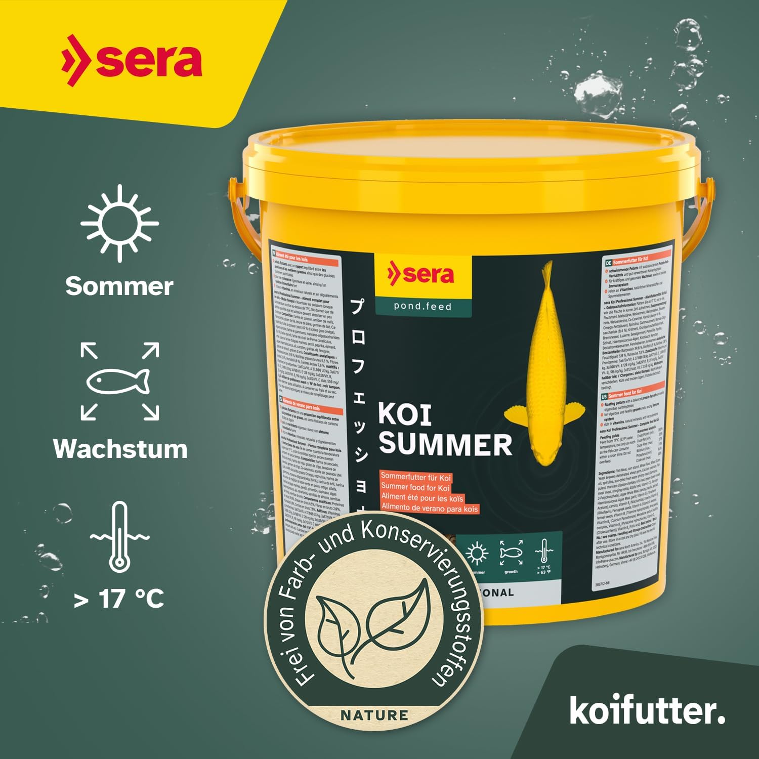 sera Koi Professional Summer Koifutter Ringkernpellets 17°C+