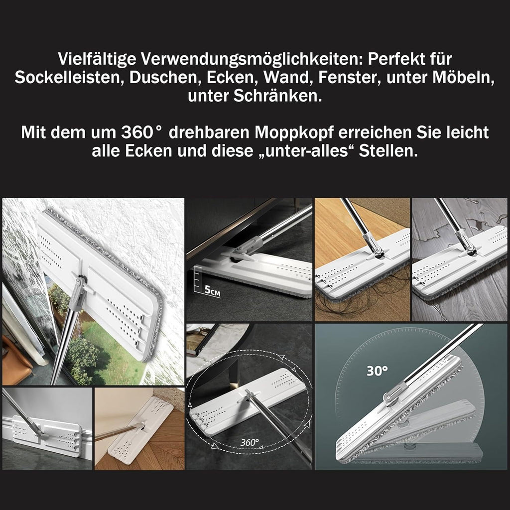 JOYMOOP Wischmopp Set mit Eimer Mikrofaser Bodenwischer