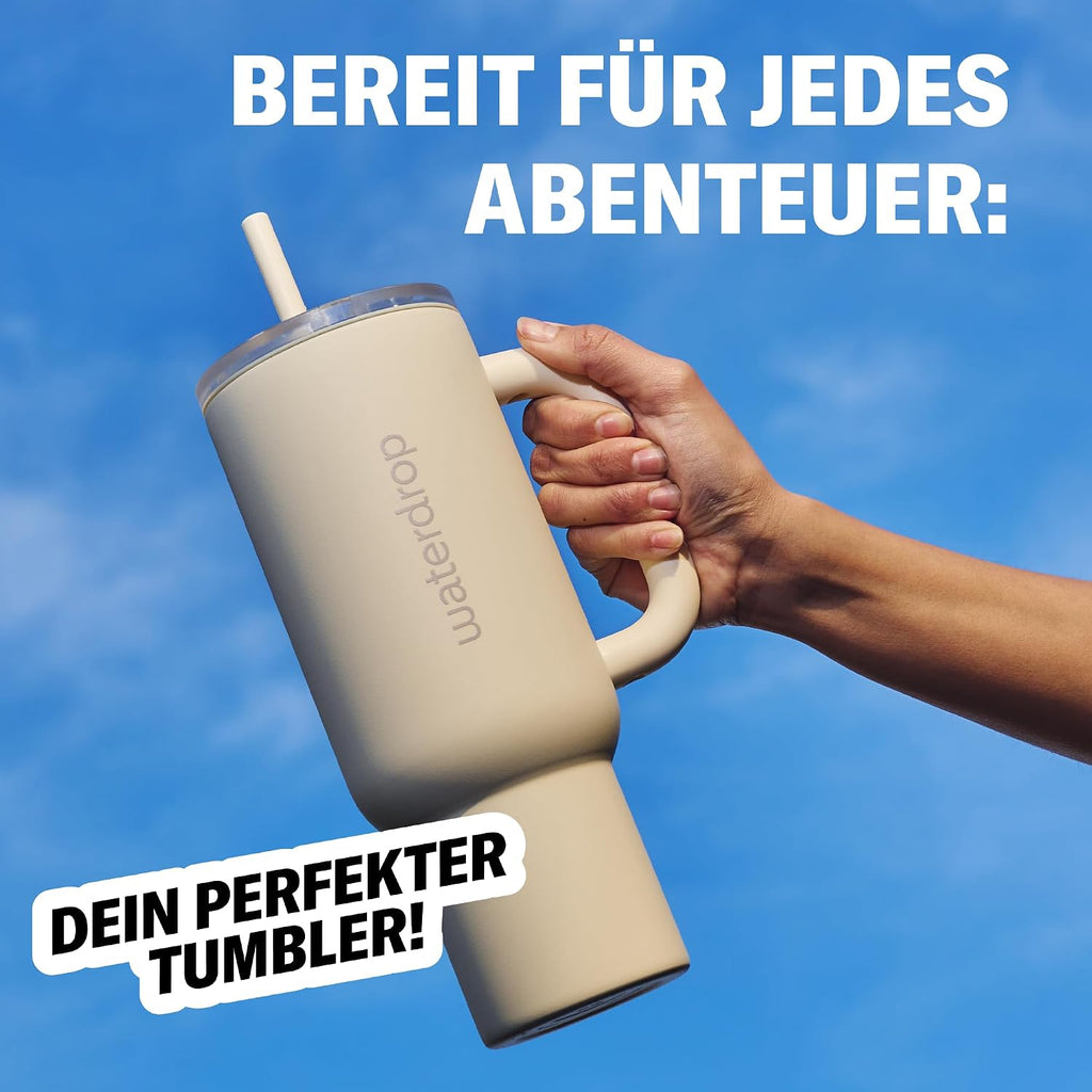 Waterdrop Thermobecher mit Strohhalm auslaufsicher robuste Trinkflasche