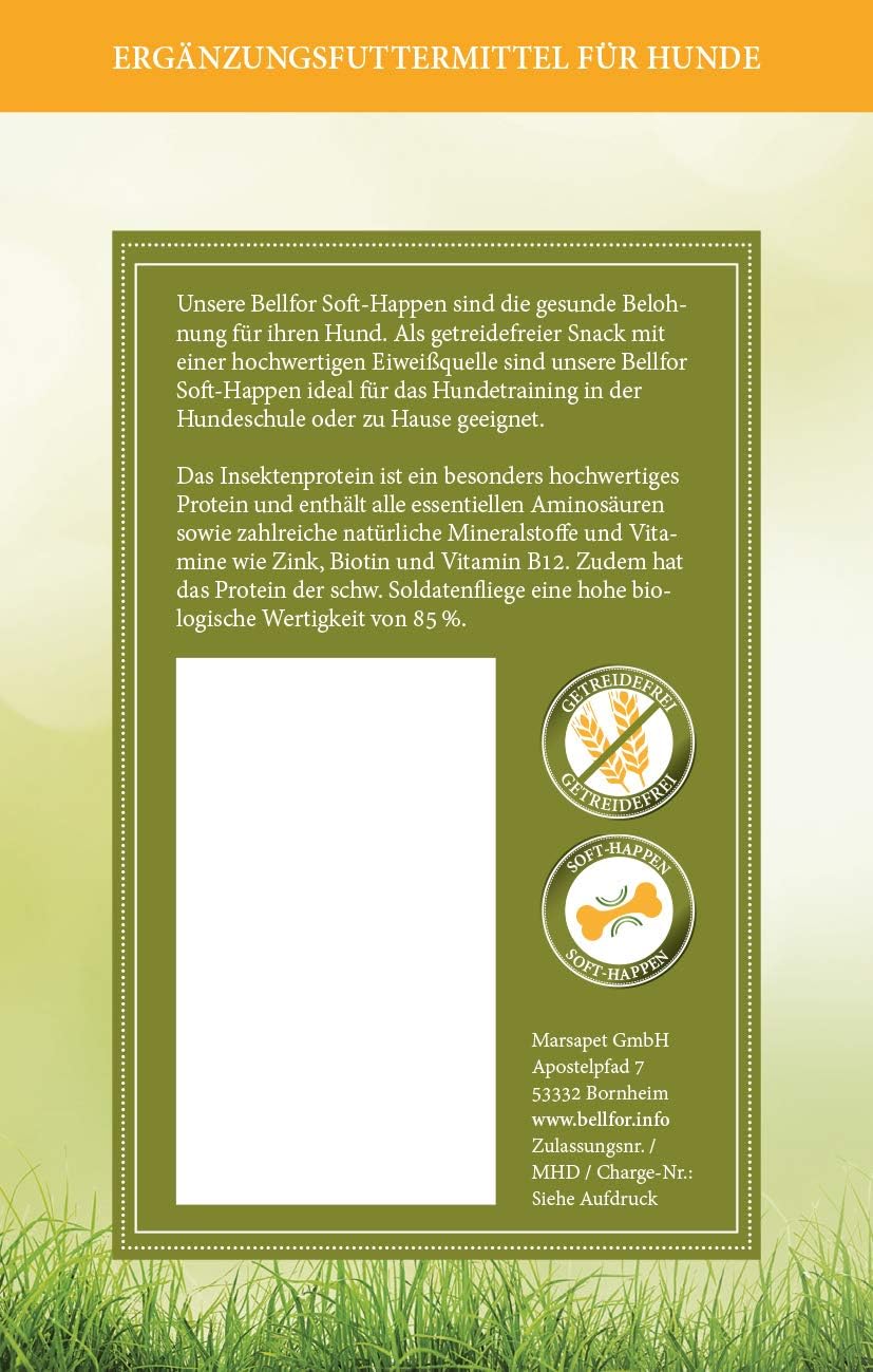 Bellfor Landgut-Happen Insekten - Hypoallergene, getreidefreie Soft-Snacks