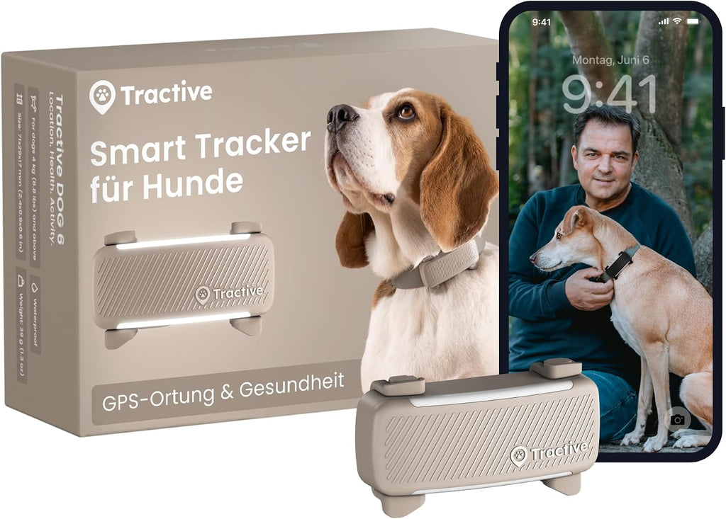 Tractive GPS Tracker 2025 Edition fuer Hunde Schwarz mit Live-Ortung