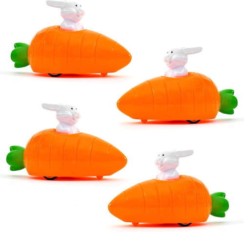4er Set Aufziehbare Osterhasen mit Karotte Spielzeug Wind-up