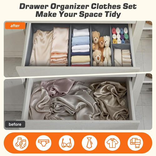 12er Set faltbare Schubladen Organizer Aufbewahrungsboxen fuer Kleiderschrank