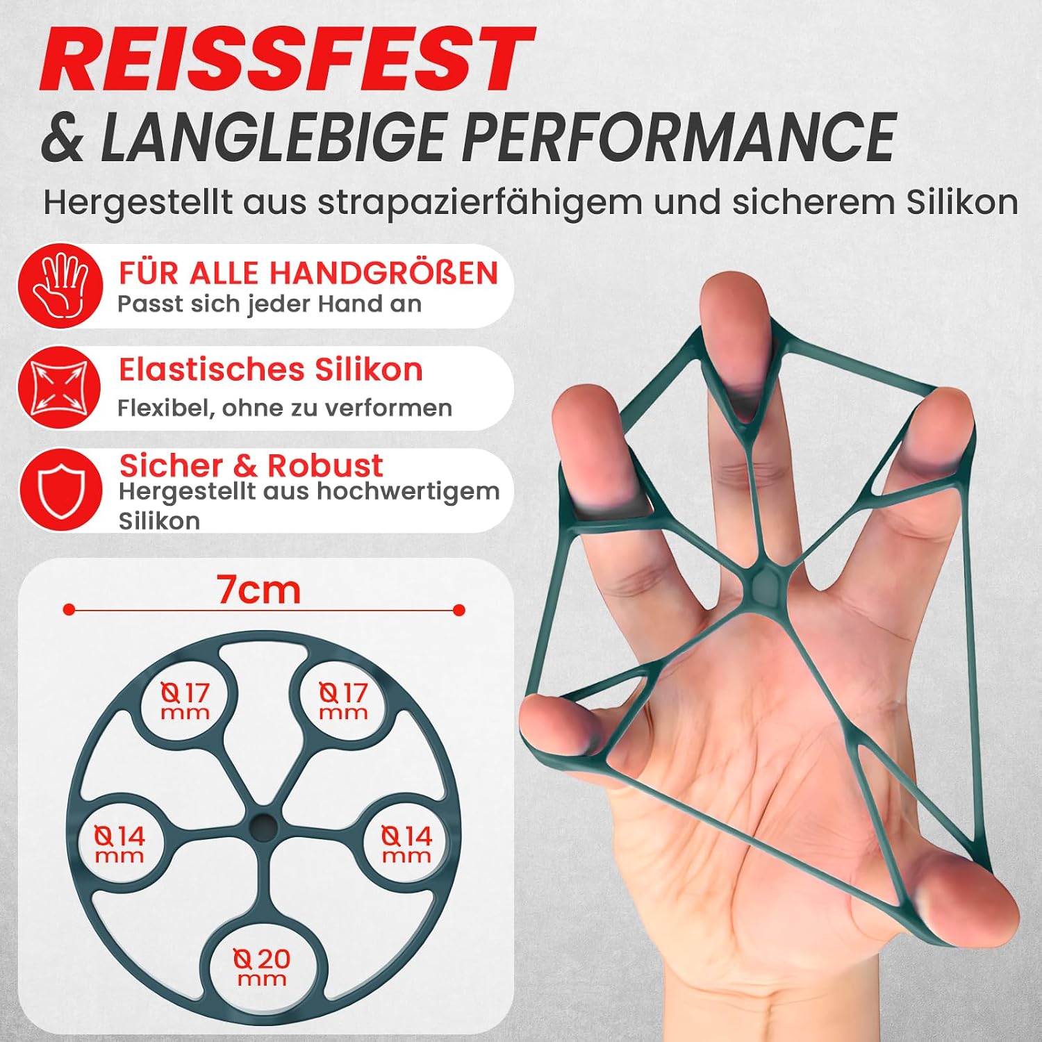 Funflex Griffkraft Trainer Set: Handtrainer Fingertrainer Fingerstrecker Unterar