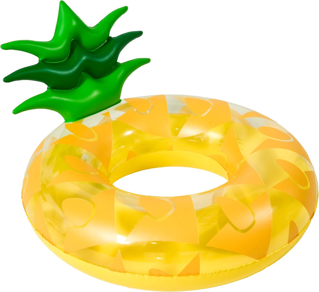 SYNCFUN Schwimmring Aufblasbare Ananas gelb/gruen Strand Poolspielzeug