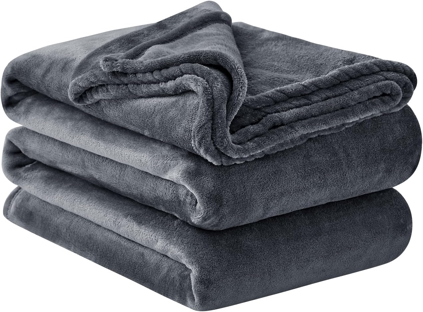 Aisbo Kuscheldecke 150×200 cm Flauschig Fleecedecke Grau 150cm-270cm