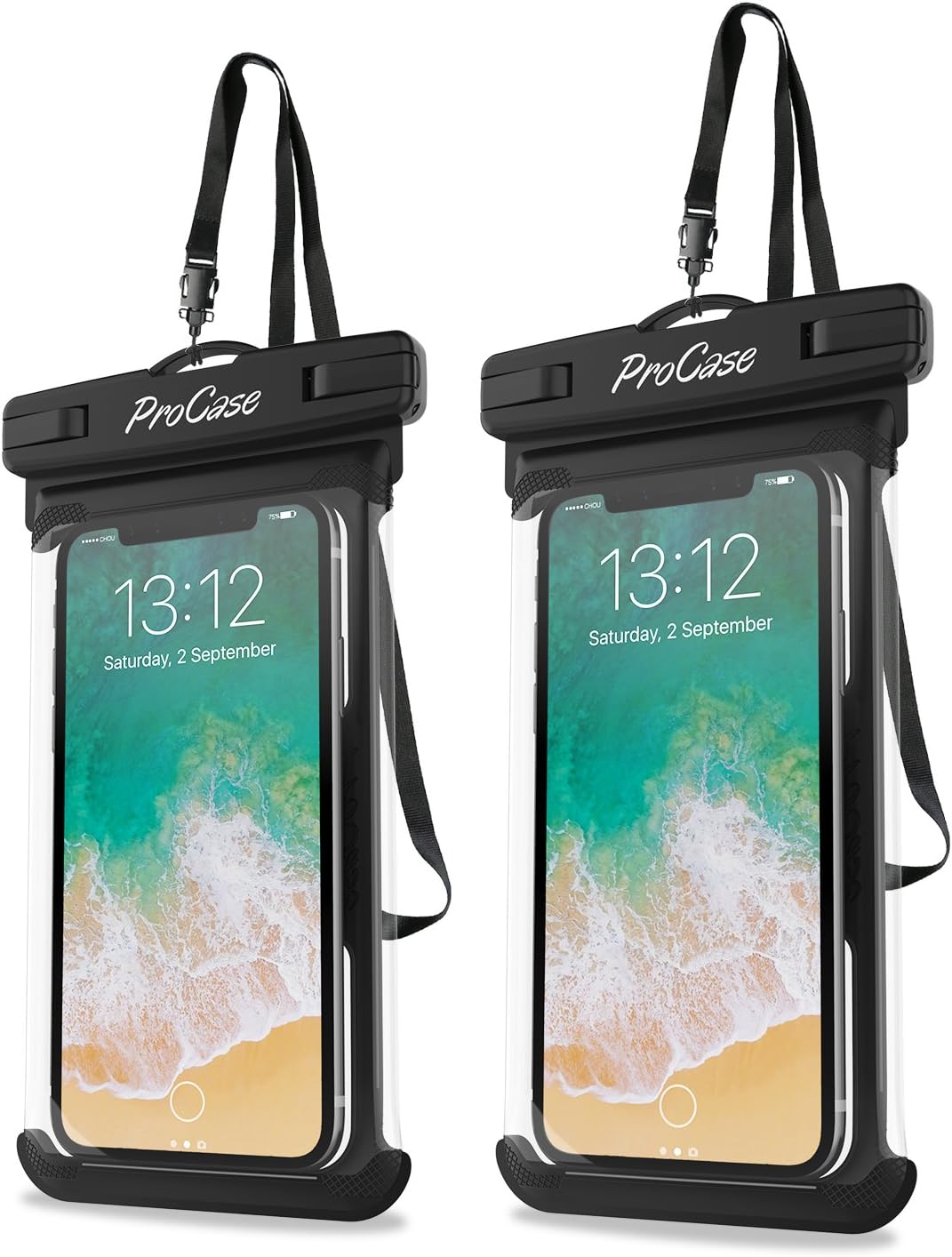 ProCase 2er Set wasserdichte Universal-Handytasche IPX8 bis 7 Zoll