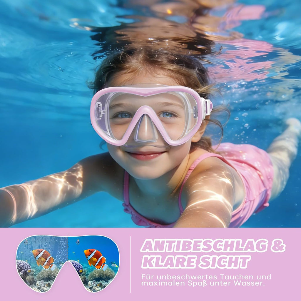 Kinder Schwimmbrille 180° Panorama Taucherbrille Anti-Beschlag Auslaufsicher