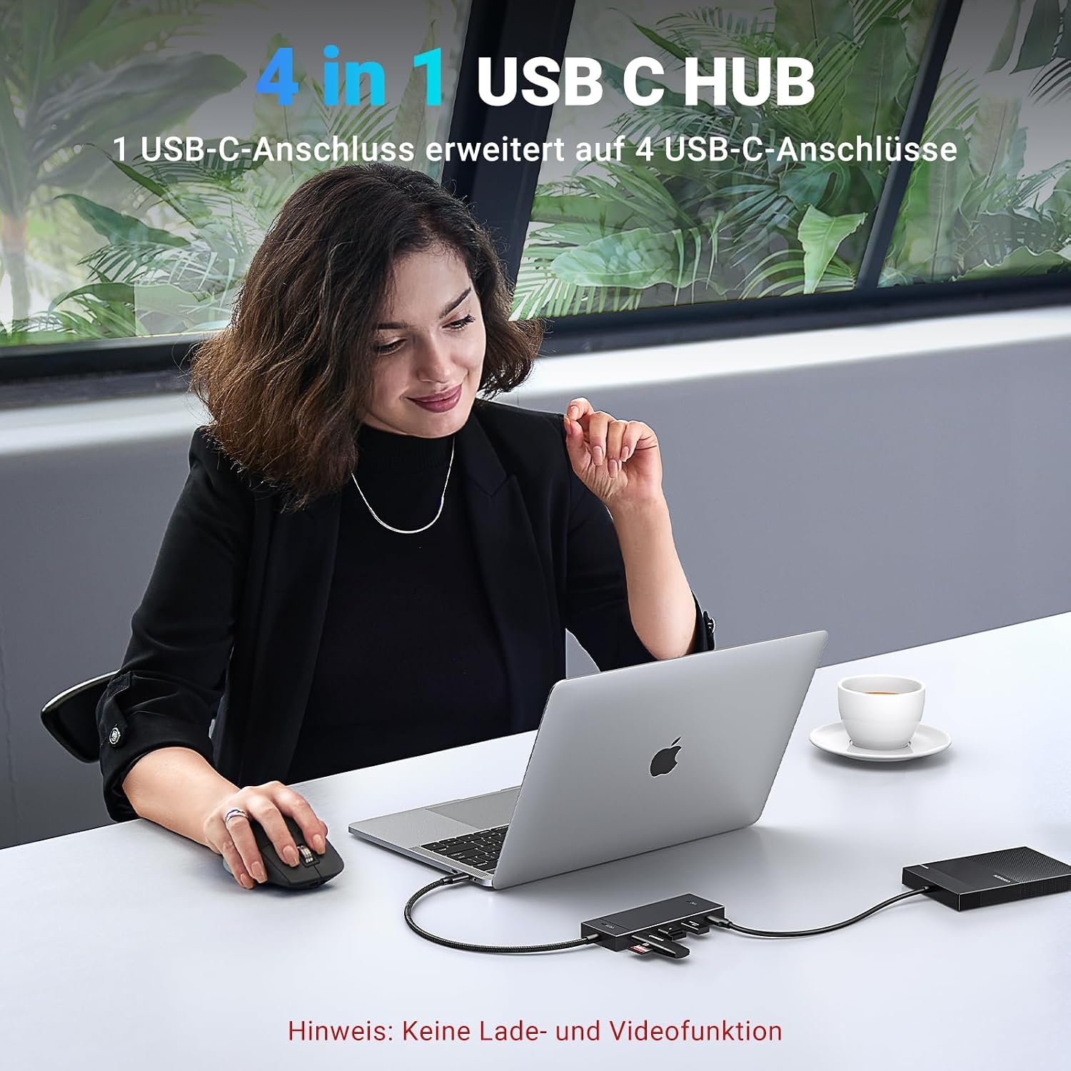 UGREEN USB-C Hub 4 Port 10 Gbps Adapter Splitter fuer Laptop