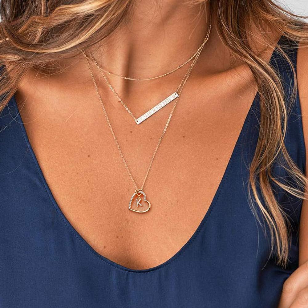 Kette Damen Herz mit Buchstaben A-Z verschiedene Farben personalisiert Muttertag
