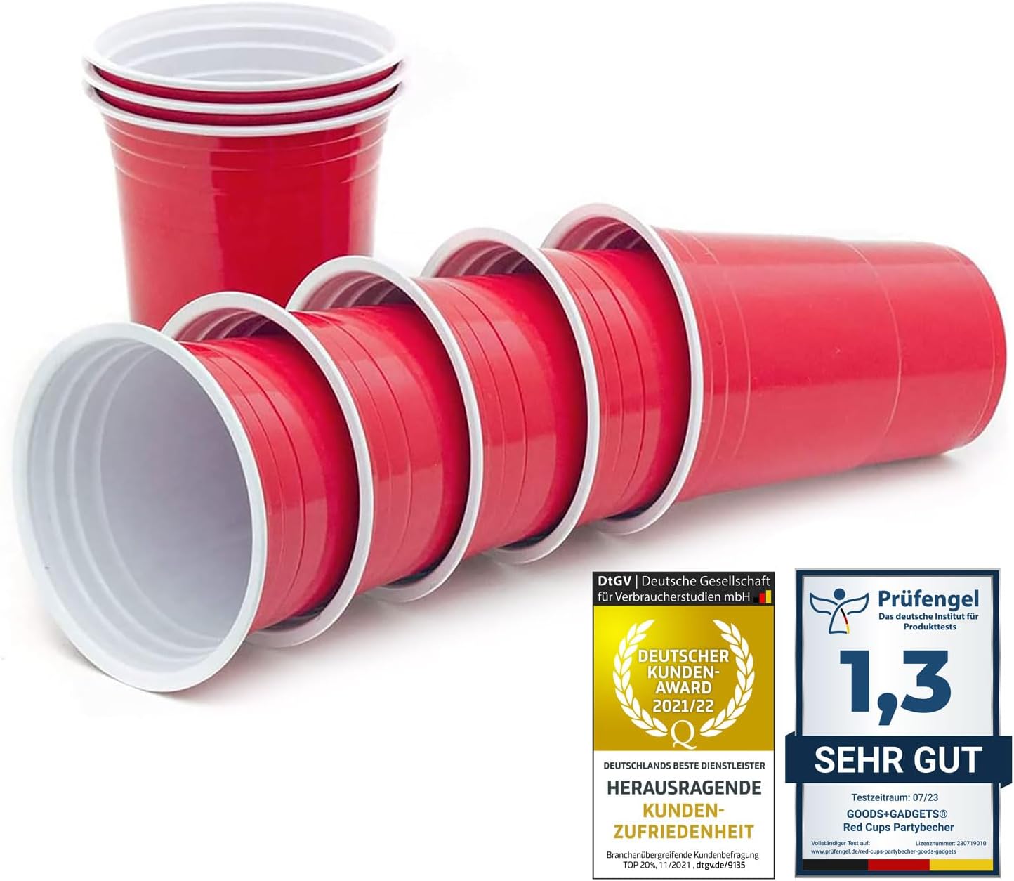 GOODS+GADGETS Mehrwegbecher 100 Stueck Wiederverwendbar 16 oz