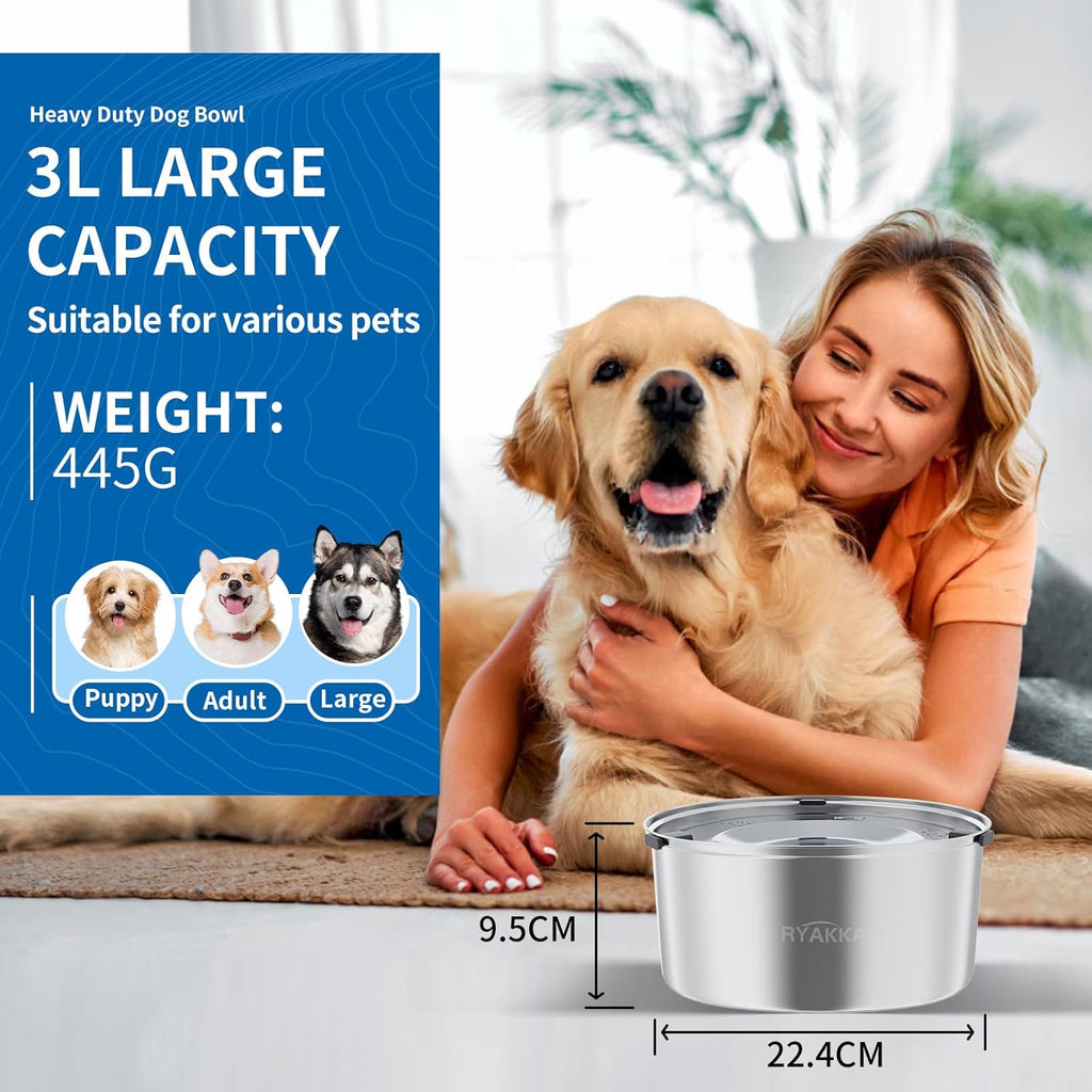Anti Schling Wassernapf Edelstahl fuer Hunde Slow Feeder Reise Napf