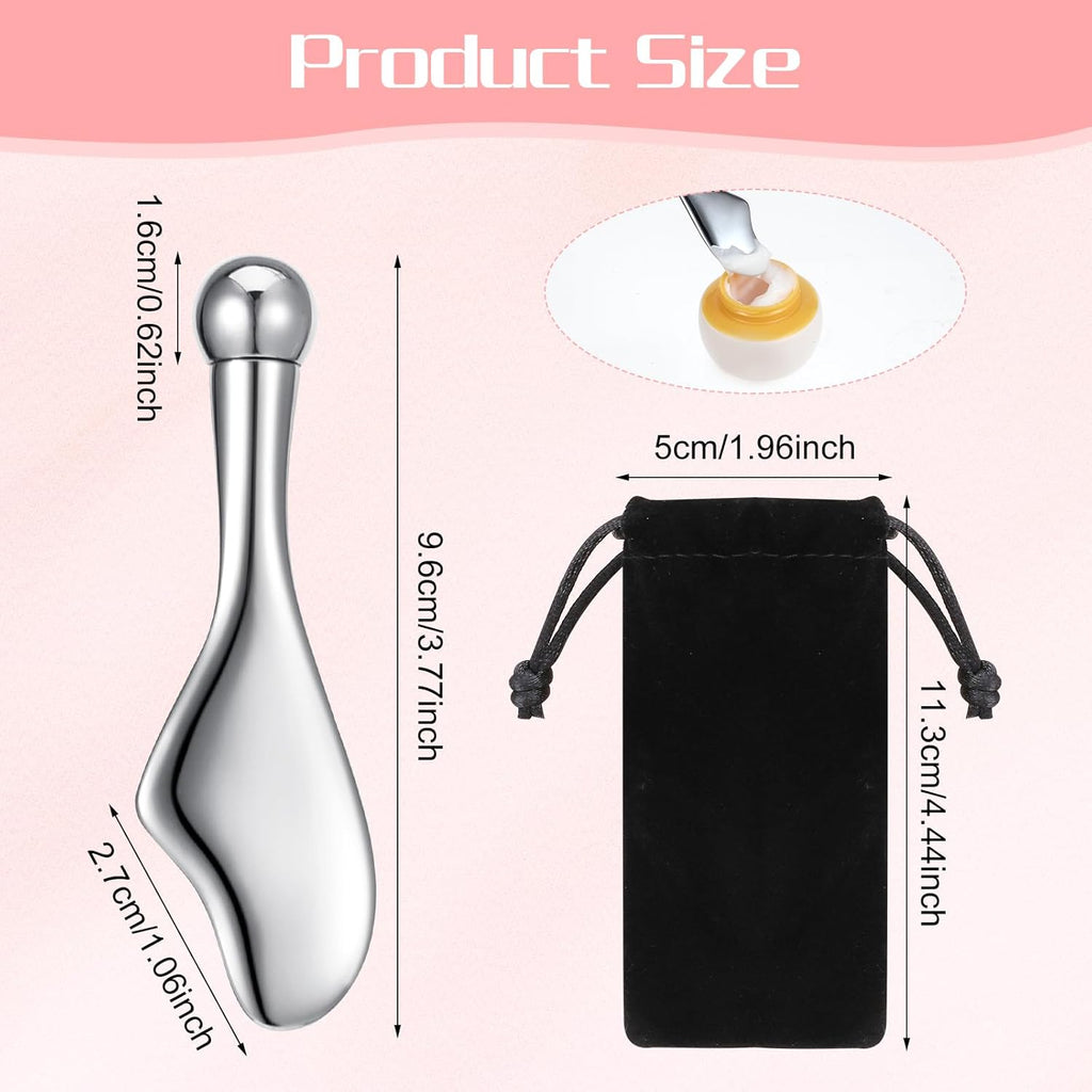 Edelstahl Gua Sha 2‑in‑1 Gesichtsschaber mit Augenroller Massagegeraet