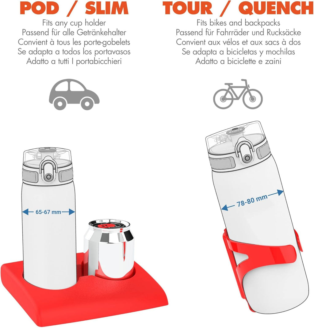 Ion8 Kinder Trinkflasche Edelstahl auslaufsicher Einhand Klappdeckel