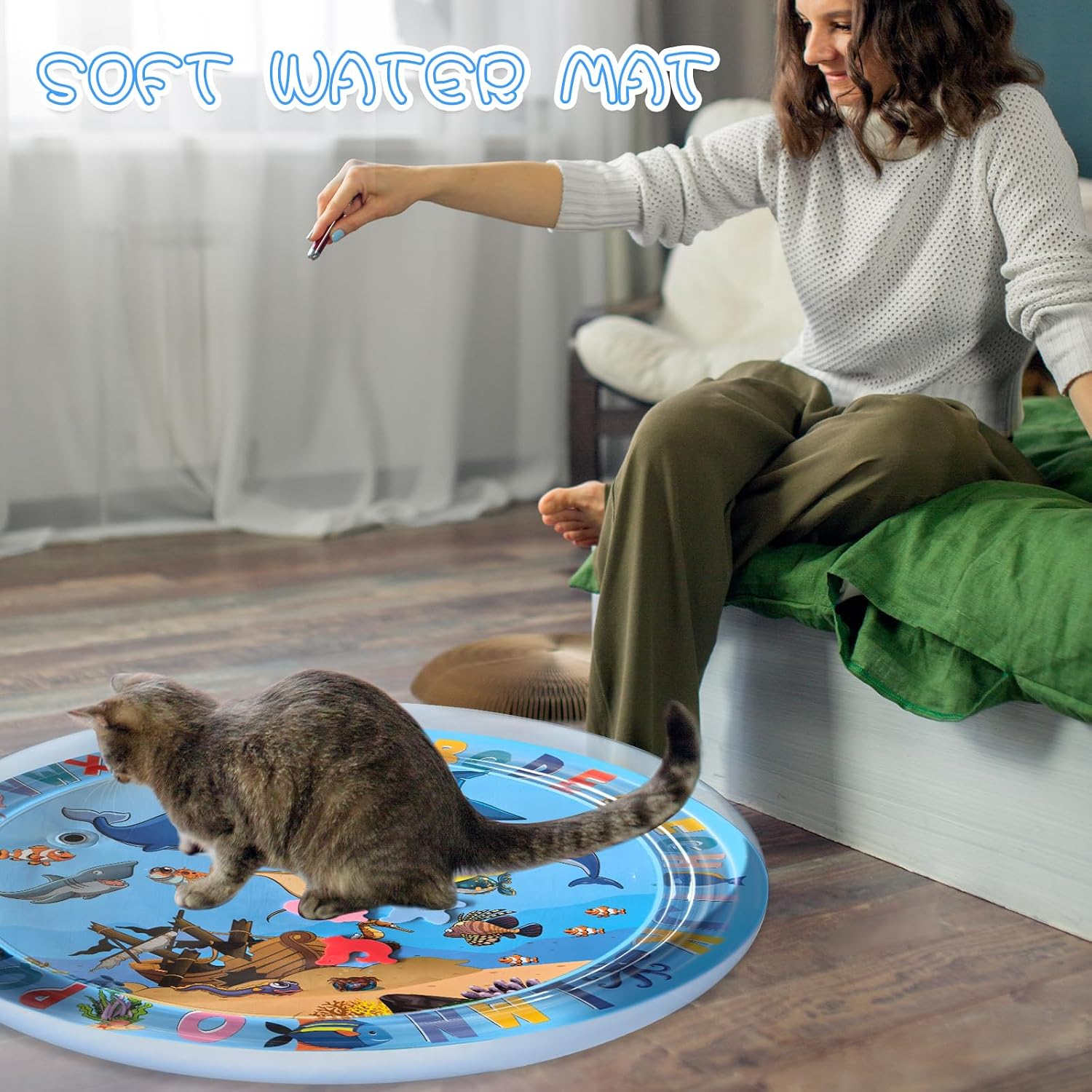 YumSur sensorische Wassermatte fuer Katzen und kleine Hunde 55 cm Stil05