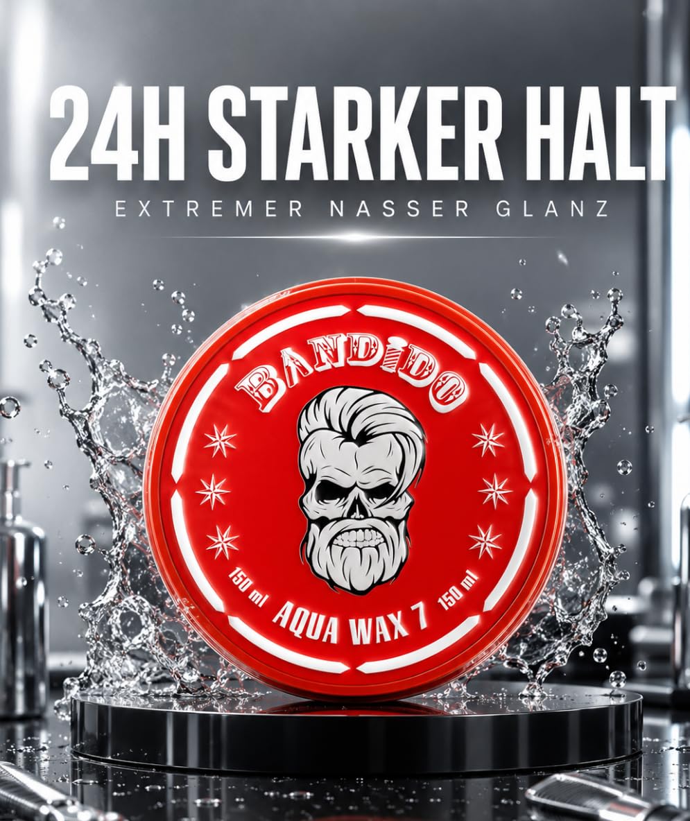 Bandido Aqua Hair Wax Nr.7 Red 150 ml - starkhaltendes Haarwax fruchtiger Duft