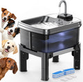 FEELNEEDY Hundetrinkbrunnen mit Edelstahlwanne, 3 Stufen Filterung