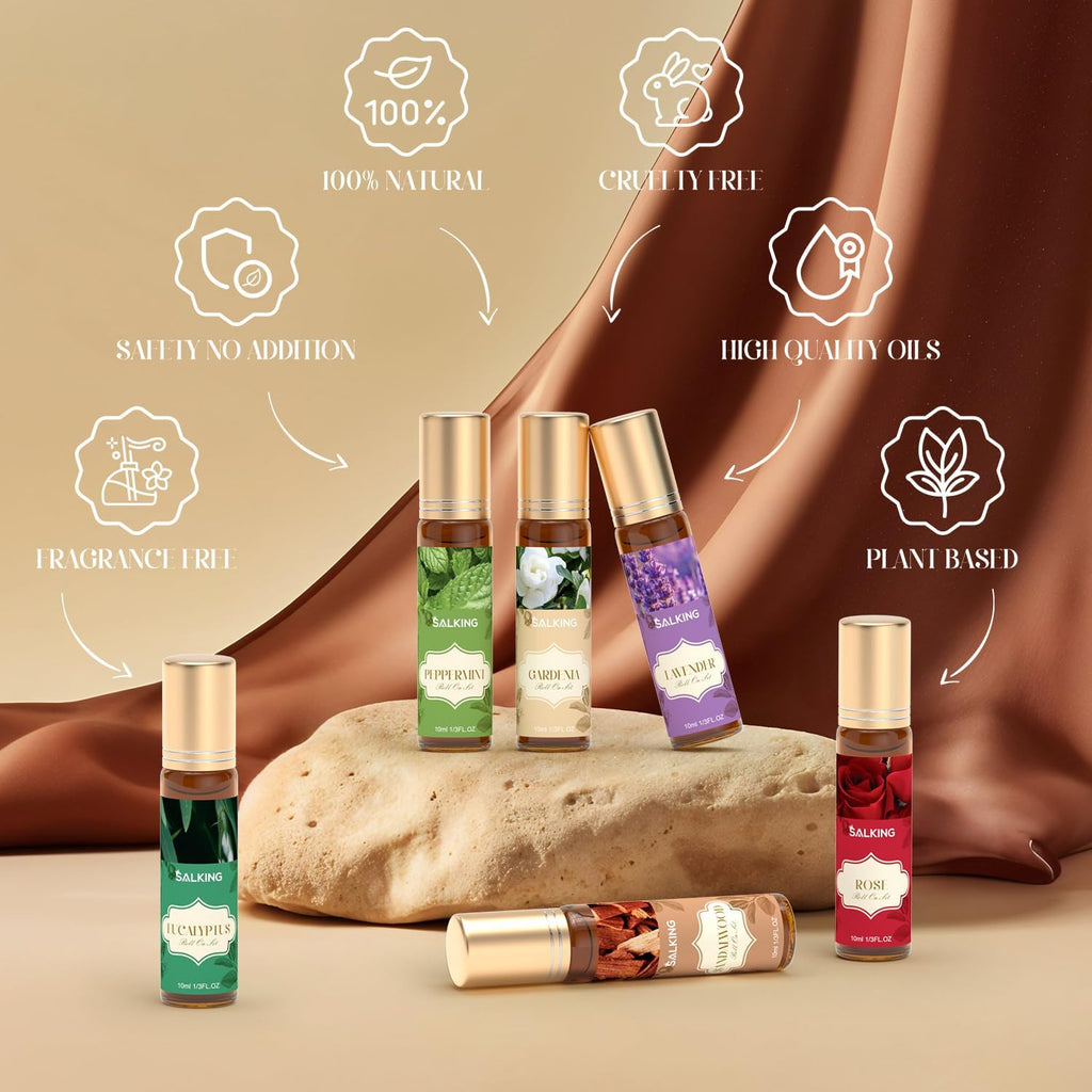 SALKING Roll-On 6x10 ml aetherische Oele Aromatherapie Geschenkset Entspannung