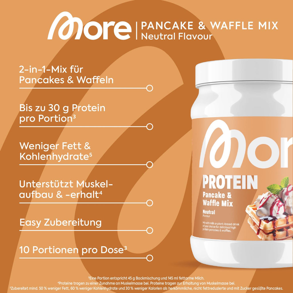 MORE Protein Pancake & Waffel Mix 450 g Neutral ohne Zuckerzusatz
