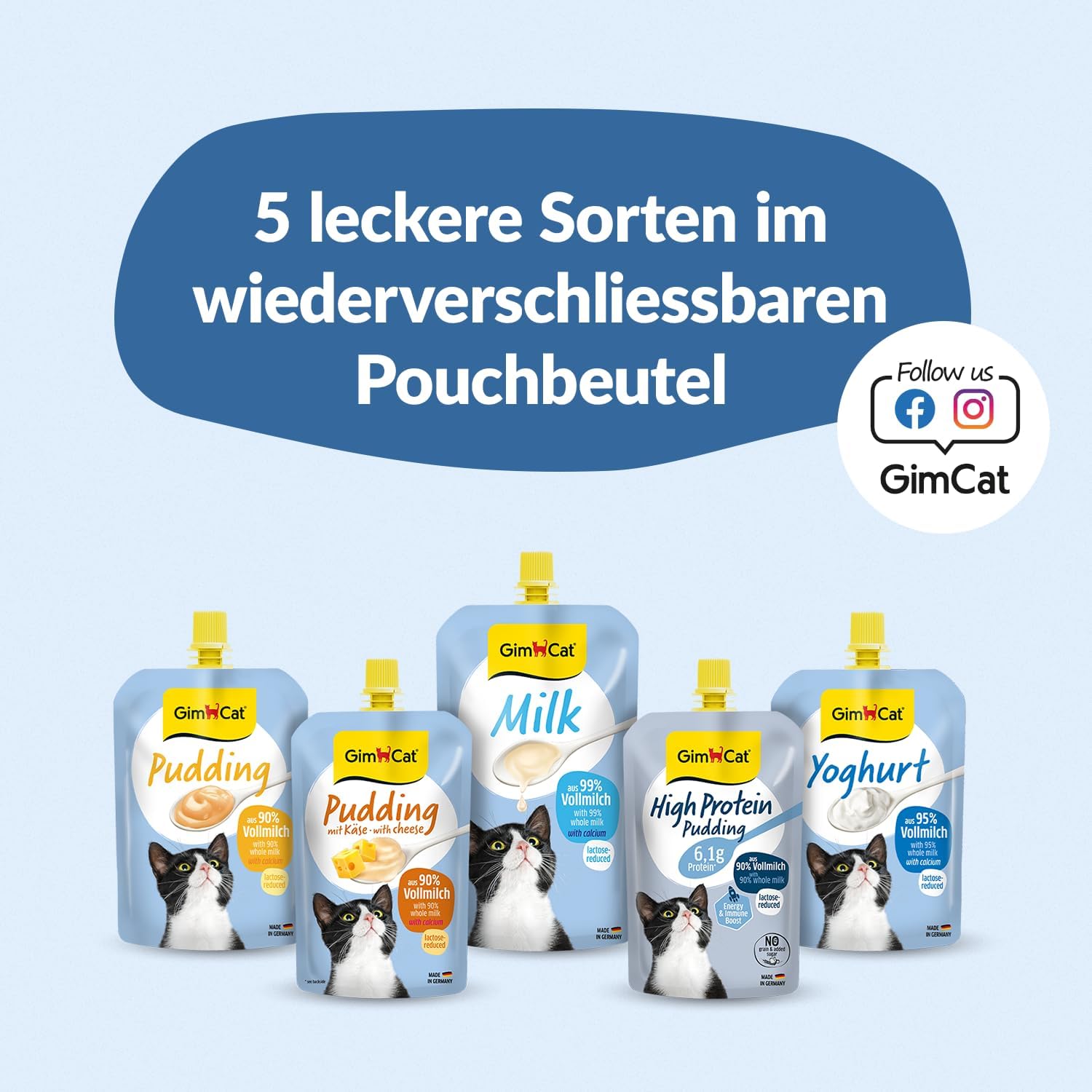 GimCat Pudding mit Calcium Katzensnack laktosereduziert Vollmilch