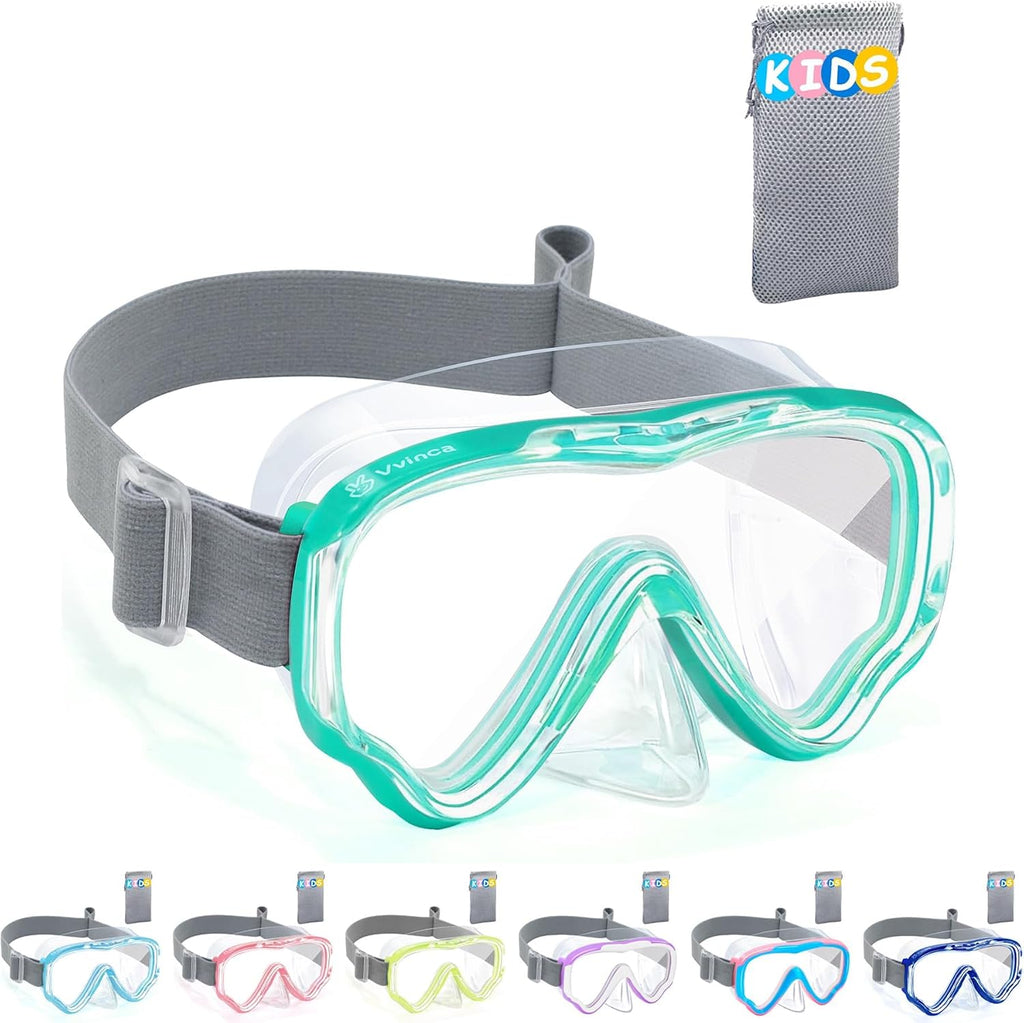 Vvinca Taucherbrille Kinder 180° Panorama Schwimm- und Tauchmaske mit Stoffband